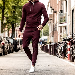 Chándal de algodón para hombre, jersey de gran tamaño personalizado, sudadera con capucha y pantalones de chándal, conjunto de 2 piezas lavado con patrón 3D, chándal para hombre - Product Image 2