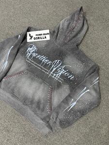 Sudadera con Capucha Personalizada Unisex de Moda, con Pedrería, Impresión Digital, 100% Algodón, Oversize, de Invierno, con Mangas Acampanadas, Ecológica, 310g - Product Image 3