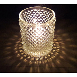 Tarro de vela de cristal transparente, velas redondas para cena, mesa de boda, decoración del hogar, vela facetada con diamantes, votiva - Product Image 3
