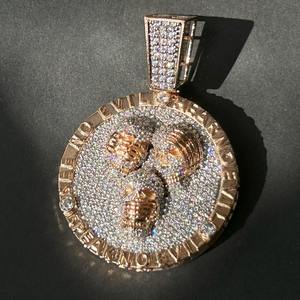 Collar con Colgante Redondo de Diamantes de Oro Blanco de 10K para Mujer, Clásico, en Oferta, Diamante Redondo Cultivado en Laboratorio Disponible al Mejor Precio para Regalo - Product Image 2