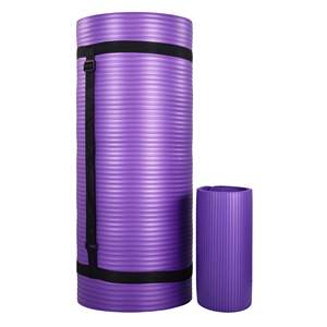 BalanceFrom Tappetino Yoga in Schiuma TPE Extra Spesso da 1 Pollice con Cinghia di Trasporto, Protezioni per Ginocchia e Blocchi per Yoga per Palestra e Allenamento a Casa - Product Image 1
