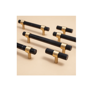 Factory Wholesale Brass & Marble Kitchen Bedroom Drawer Pulls Cabinet Bar <b>Door</b> Furniture Handles Natural Craft Unique Design - Product Image 3