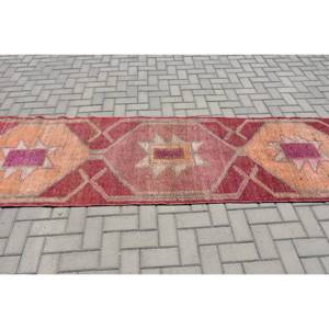 พรมถักสไตล์วินเทจสไตล์ตุรกีดีไซน์งานเย็บปะสีส้มแดงวัสดุขนแกะ27x97ft มีแผ่นยางรองสำหรับวัยรุ่น - Product Image 3