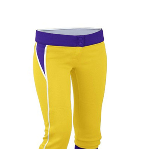 Cheetahs Women's Baseball Uniform Purple Yellow Sleeveless Jersey Pants Set Moisture Wicking Athletic Fit - Product Image 5