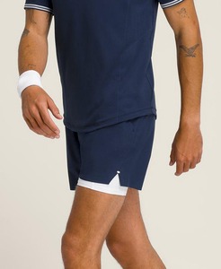 Pantalones cortos de tenis informales para hombre, transpirables, 100% poliéster, patrón personalizado y logotipo frontal de Color, tejido de cintura media, arte 3D impermeable - Product Image 1