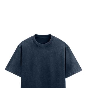 T-shirt vintage personnalisé avec logo, effet délavé, coton lourd, coupe ample, 100% coton pour homme - Product Image 2