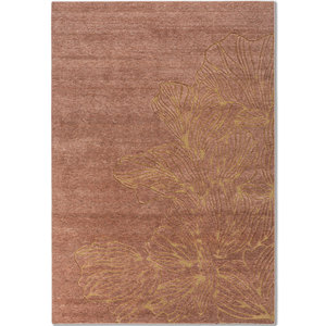 Alfombras de Lana Anudadas a Mano Azalea, Rojas y Naranjas con Patrones Florales y Abstractos, Rectangulares de 9x12 para Entrada y Sala de Estar, Aiwz-1001 - Product Image 1