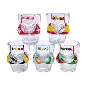 Vente en gros logo personnalisé J'aime la Grèce Pays Drapeau Bikini Verre à liqueur Souvenir Grèce Verres à liqueur - Product Image 4
