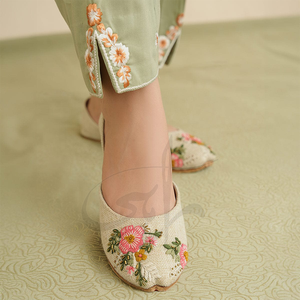 Zapatillas de Ballet Marori Resham Bordadas e Impresas a Mano, Calzado Tradicional Khussa, Antideslizante, Impermeable, para Verano - Product Image 5