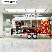 Wetruth Remorque de restauration commerciale, stand de concession, chariot mobile pour café, glaces, hot-dogs, bonbons, cuisine mobile entièrement équipée