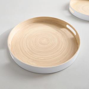 Plateaux de service en fibre de bambou filée plateau enroulé naturel fabriqué à la main du meilleur fournisseur au Vietnam - Product Image 5