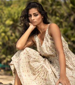 Vestido informal de manga larga con cuello en V para mujer - Product Image 3