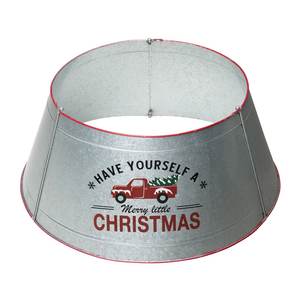 Collar de árbol de Navidad con estampado de Feliz Navidad de alta calidad y falda de árbol y Collar de árbol de Material galvanizado para decoración de Navidad - Product Image 1