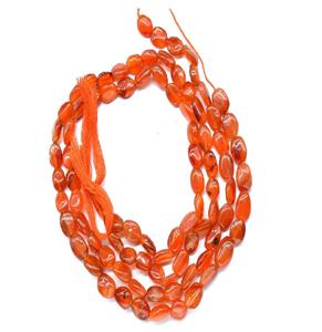 Perles artisanales en agate de cornaline naturelle véritable, lisses, orange, petites pépites, forme irrégulière, Coszcatl Exports Third - Product Image 2
