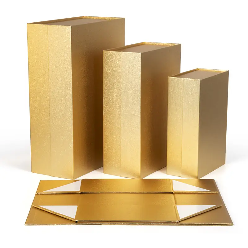 光沢のあるゴールド明るい磁気装飾板紙ボックス装飾ギフト収納カスタマイズ可能なサイズカラーロゴデザインプリント