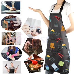 Cape de barbier à dos croisé en denim personnalisée tablier à bavette réglable avec poches pour la coiffure - Product Image 6