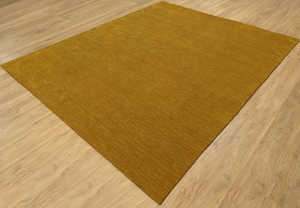 Tapis en laine Gabbeh jaune moutarde tissé à la main, tapis moderne minimaliste pour salon, chambre à coucher, décoration de la maison - Product Image 2