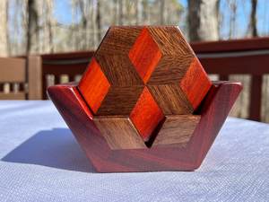 Ensemble de 6 sous-verres en noyer Bloodwood avec support tampons de boisson de conception carrée pour une utilisation sur la table de mariage - Product Image 2