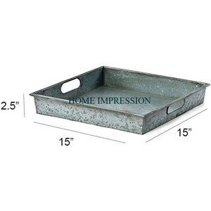 Plateaux de restauration rapide pour restaurants et cafés Plateaux de service rectangulaires de différentes tailles galvanisés de qualité exclusive - Product Image 2