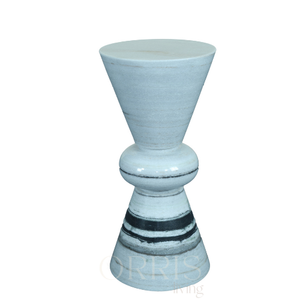 Mesita de Noche Moderna Hecha a Mano de Mármol Natural Duradero con Patas en Forma de Vetas Negras - Muebles de Dormitorio de Lujo para Sala de Estar o Pasillo - Product Image 5