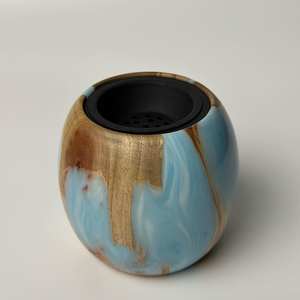 Quemador de Incienso Elegante de Cerámica Ecológica con Acabado Brillante, Diseño de Madera y Recipiente Interior Desmontable para Incienso Americano Aromático - Product Image 3