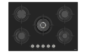 Table de cuisson à gaz Ferre à quatre brûleurs avec allumage électronique, surface en verre, usage domestique, 220-240V - Product Image 3