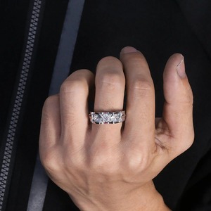 Trendy GRA Certified VVS Moissanite Diamond 925 Sterling Silver <b>Crosses</b> Stylish Ring For <b>Men</b> Luxury Fashion At Best Price - Product Image 3