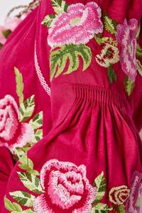 Vestido bordado personalizado con manga de globo, cuello en V, longitud media, diseño a la moda, estilo ucraniano - Product Image 5