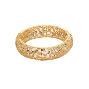 กำไลแบบเปิดได้ชุบทอง14K 18K 24K กำไล Kada แฟชั่น Kada กำไลข้อมือทองเหลืองบรรจุทองแบบดั้งเดิม - Product Image 2