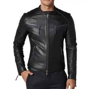 Beste Kwaliteit Stijl Slim Fit Heren Lederen Jas Pure Lamshuid Pakistan Echt Lederen Winter Leren Jassen Voor Mannen