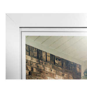 Cadre photo décoratif en bois blanc 53 x 158 cm, cadre carré en MDF à rabat pour photos A3, en bambou et toile - Product Image 2