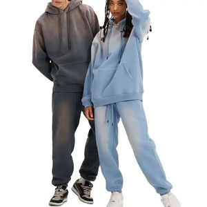 Sweat à capuche zippé court surdimensionné, coupe ample, délavé à l'acide, effet vieilli, en coton lourd, molleton français, style vintage, survêtement d'hiver - Product Image 6