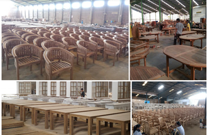 Chaise de salle à manger simple à dossier incurvé en teck avec métier à tisser-Tous les meubles en teck d'Indonésie sont fabriqués et exportés - Product Image 4