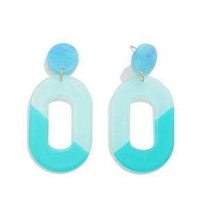 Boucles d'oreilles en résine bleu clair, nouvelles boucles d'oreilles tendance pour femmes, bijoux pour filles, pour les fiançailles, les fêtes, les nouvelles arrivées - Product Image 1
