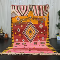 Haute Pile 15 mm Rose Boujaad Tapis Marocain À La Main Géométrique Coloré Laine Berbère Tapis Meilleur 2025 Naturel Tapis & Ensembles
