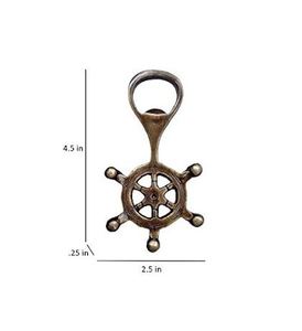 Ouvre-bouteille en métal à roue de bateau en laiton AK en finition antique au prix de gros pour les accents de bar/vaisselle - Product Image 4