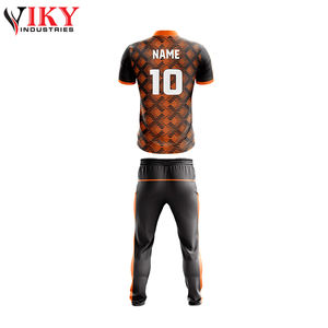 Uniforme de Cricket Color Negro Naranja Cómodo Mejor Material Suave al Tacto Uniforme de Cricket de Sublimación Más Nuevo POR INDUSTRIAS VIKY - Product Image 3