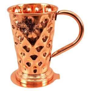 Taza Moscow Mule de Cobre Puro de 450 ml con Taza Grande de Diamantes y Posavasos para Fiestas - Product Image 2