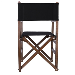Chaise de directeur WELL HOME, structure en noyer avec toile noire, 51x46x86 cm, pour usage en jardin - Product Image 5