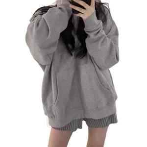 เสื้อฮู้ดผู้หญิงน้ำหนักเบาเปิดไหล่ตกแขนยาว, สินค้ามาใหม่สำหรับใส่กลางแจ้งเสื้อโค้ทผ้าคอตตอน100% - Product Image 1