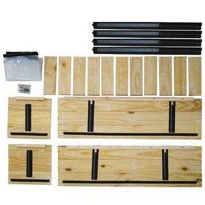 Maceta de madera personalizada para exteriores con patas de acero recubiertas de polvo, cama de jardín de madera rectangular para uso doméstico - Product Image 2