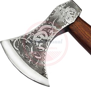 Handmade Hatchet ไวกิ้งขวานแคมป์ปิ้งพร้อมฝักที่กําหนดเองทําด้วยมือขวานทอมาฮักแคมป์ปิ้ง - Product Image 4