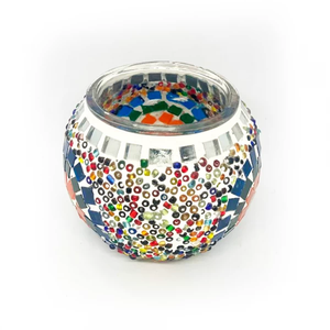 Porte-lumière en T avec finition en mosaïque, bougies décoratives à thème, vente en gros, bougies colorées bon marché, divers modèles - Product Image 1