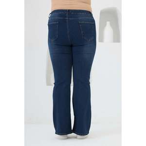 Jeans à jambes larges bleu marine grande taille - Product Image 4