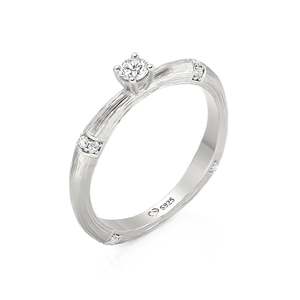 Jeulia Minimalist Brushed Round Cut Bamboo Promise Fashion <b>Ring</b> - Product Image 2