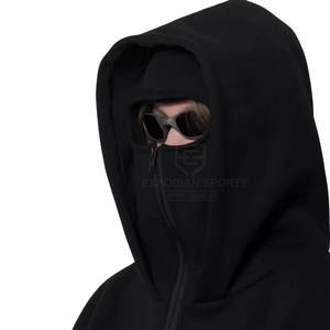 Balaclava intégrale à capuche en coton mélangé avec fermeture éclair pour l'hiver, mode urbaine - Product Image 6