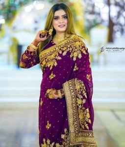 Mousseline de soie brodée indienne/portugaise, sari de travail, produit à succès 2022 - Product Image 1