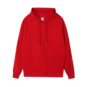 Wholesale Solid <b>Red</b> Blank Hoody Pullover Long Sleeves 100% Cotton Fleece 320GSM Training & Jogging Wear Sports Hoodies OEM - Product Image 1