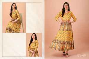 Vestido de rayón pesado elegante de diseñador de alta calidad Traje indio de trabajo de espejo bordado elegante para adultos Proveedor indio directo - Product Image 3