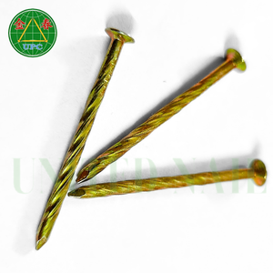 Clavos de Acero de 1-3/8 Pulgadas con Gran Poder de Sujeción, Cabeza Cuadrada Chapada en Amarillo, Tipos de Vástago Liso/Anillado/Tornillo, de Fábrica en Vietnam - Product Image 3